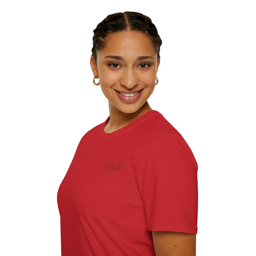 "Overstimulated But Still Festive" Holiday T-Shirt (Back)
