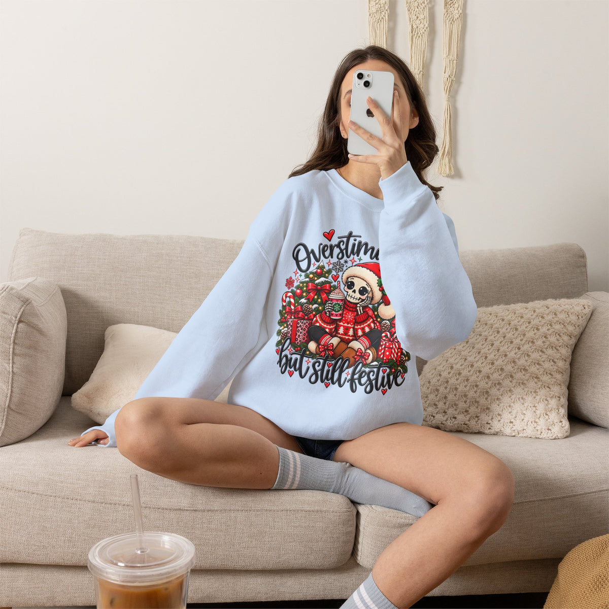 Overstimulated but still festive- Christmas Sweatshirt