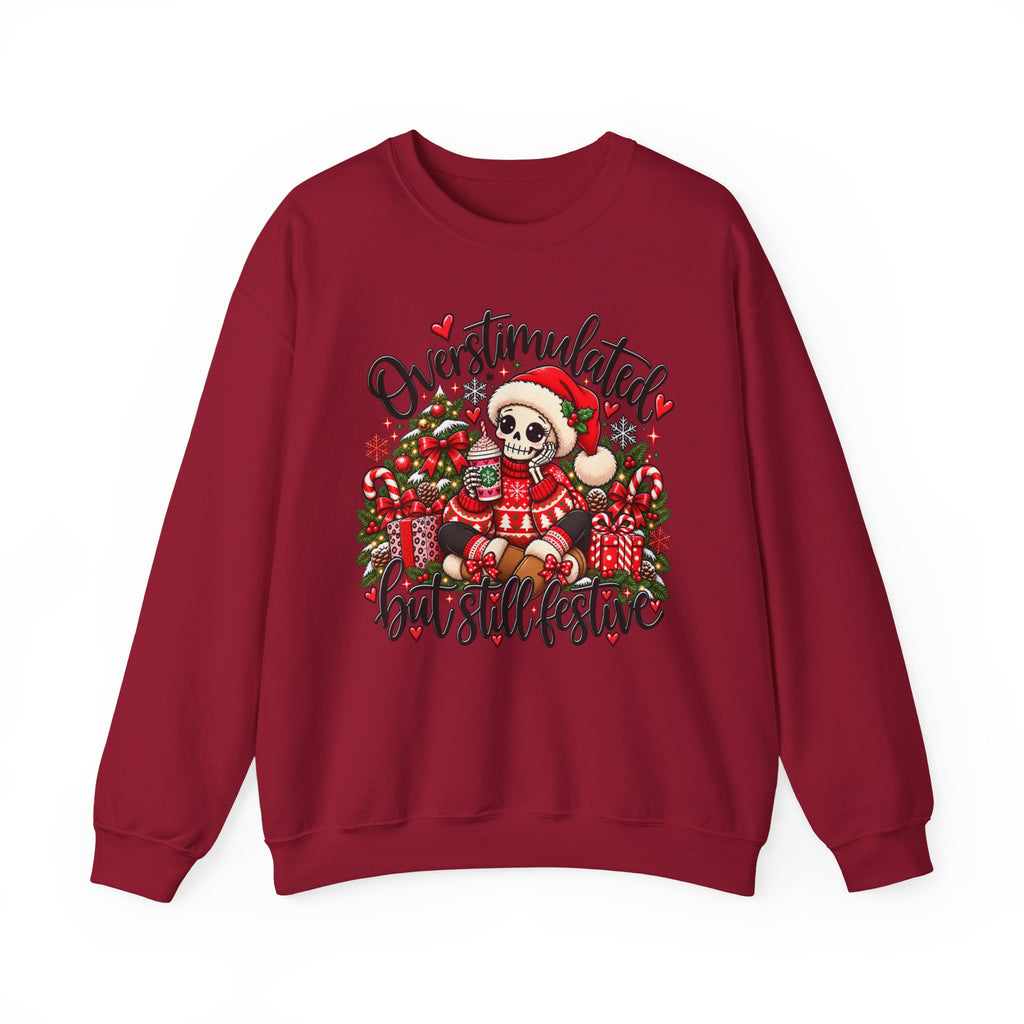Overstimulated but still festive- Christmas Sweatshirt