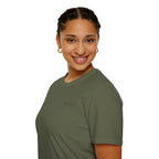 "Overstimulated But Still Festive" Holiday T-Shirt (Back)