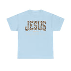 Jesus Leopard Print T-Shirt — John 4:6 Faith Tee