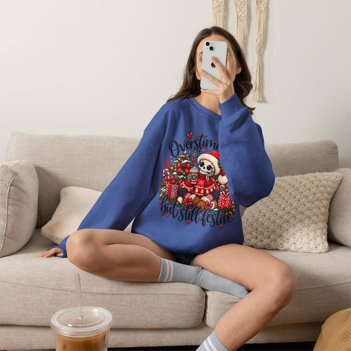 Overstimulated but still festive- Christmas Sweatshirt