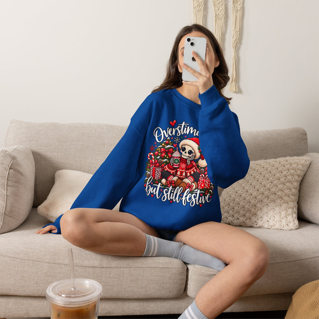 Overstimulated but still festive- Christmas Sweatshirt