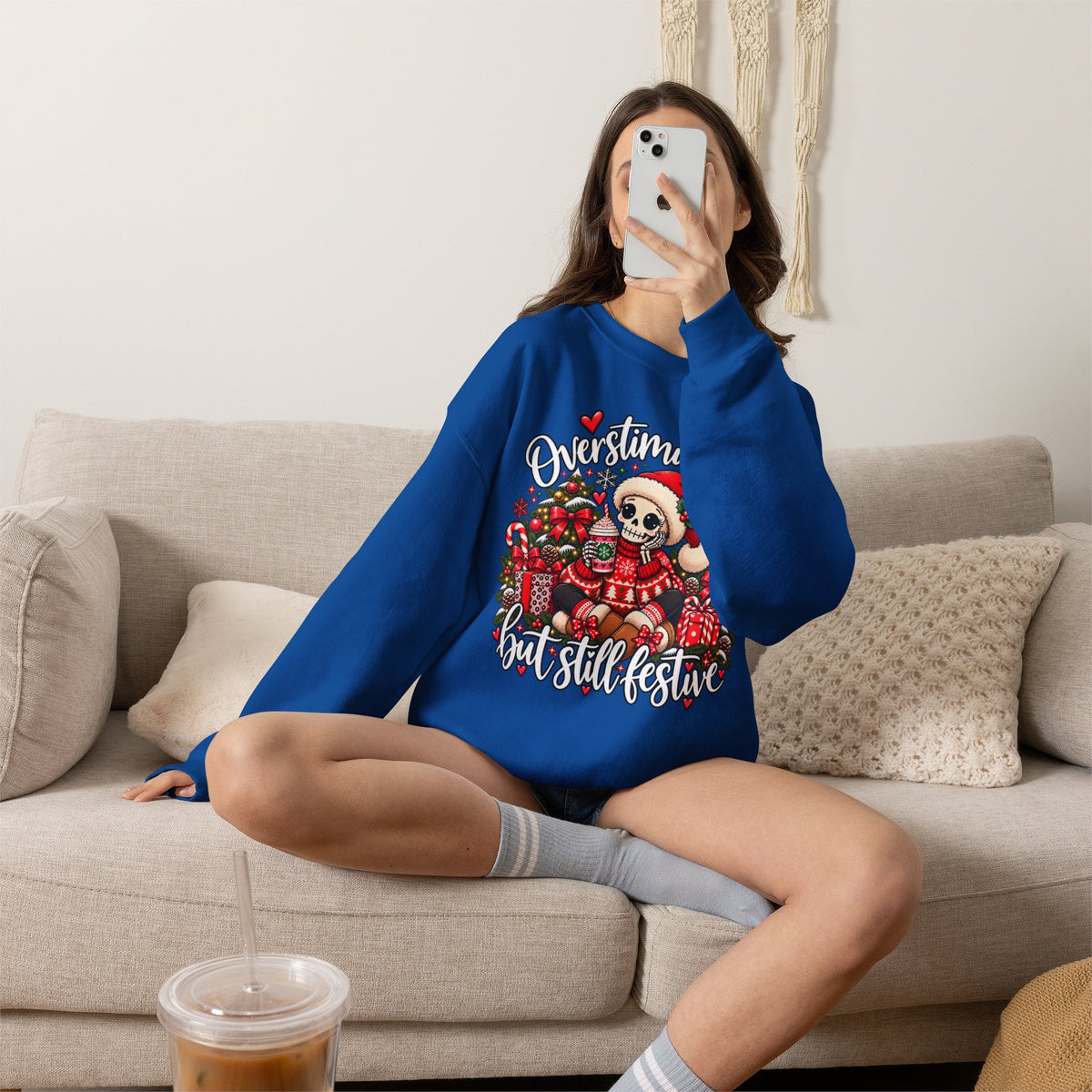 Overstimulated but still festive- Christmas Sweatshirt