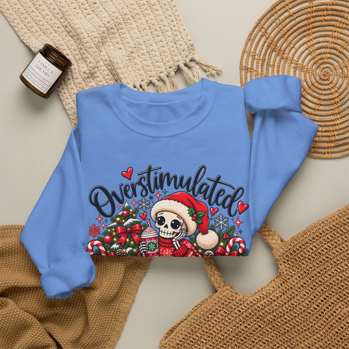 Overstimulated but still festive- Christmas Sweatshirt