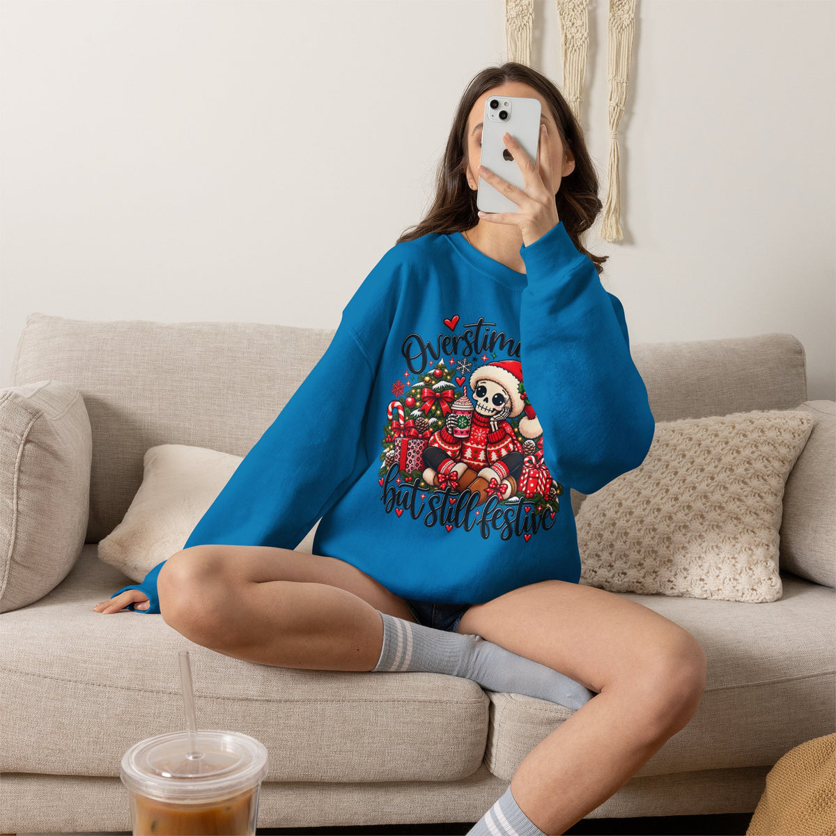 Overstimulated but still festive- Christmas Sweatshirt