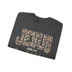 JESUS Leopard Print Crewneck