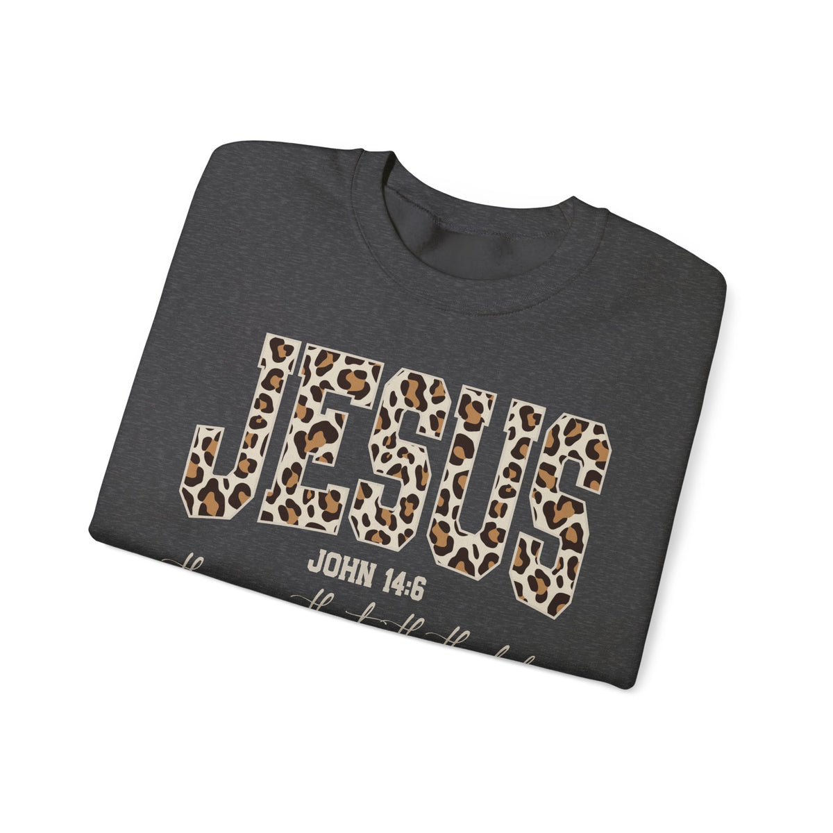 JESUS Leopard Print Crewneck