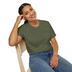 "Overstimulated But Still Festive" Holiday T-Shirt (Back)