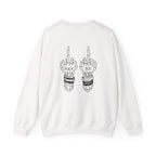 Crewneck Sweatshirt — "Chinga la Migra" Graphic (Back: F**k ICE Hand Illustration)