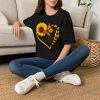 Sunflower T-Shirt — Heart Floral Nature Tee