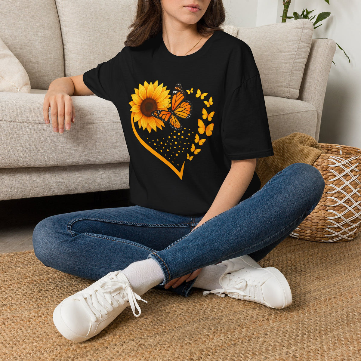 Sunflower T-Shirt — Heart Floral Nature Tee