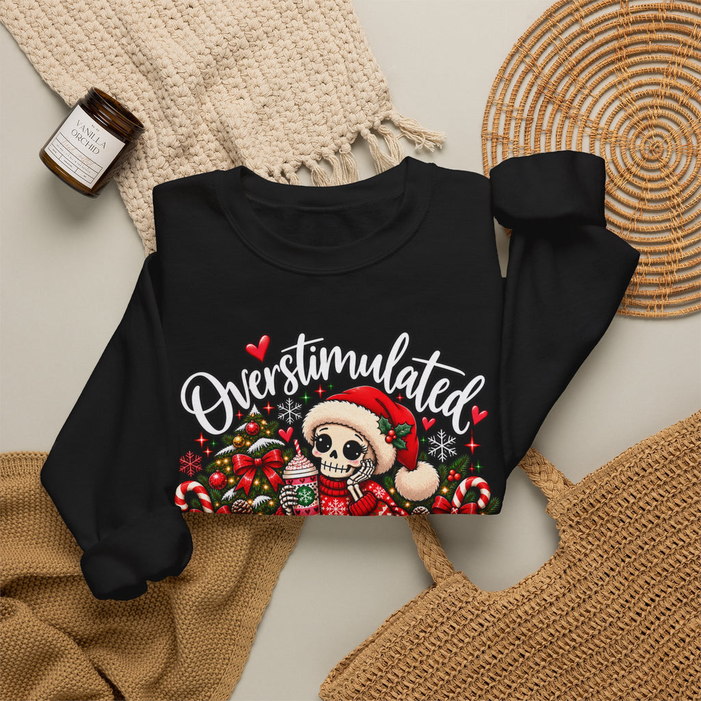 Overstimulated but still festive- Christmas Sweatshirt