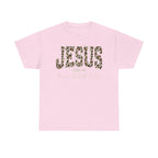 Jesus Leopard Print T-Shirt — John 4:6 Faith Tee