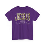 Jesus Leopard Print T-Shirt — John 4:6 Faith Tee