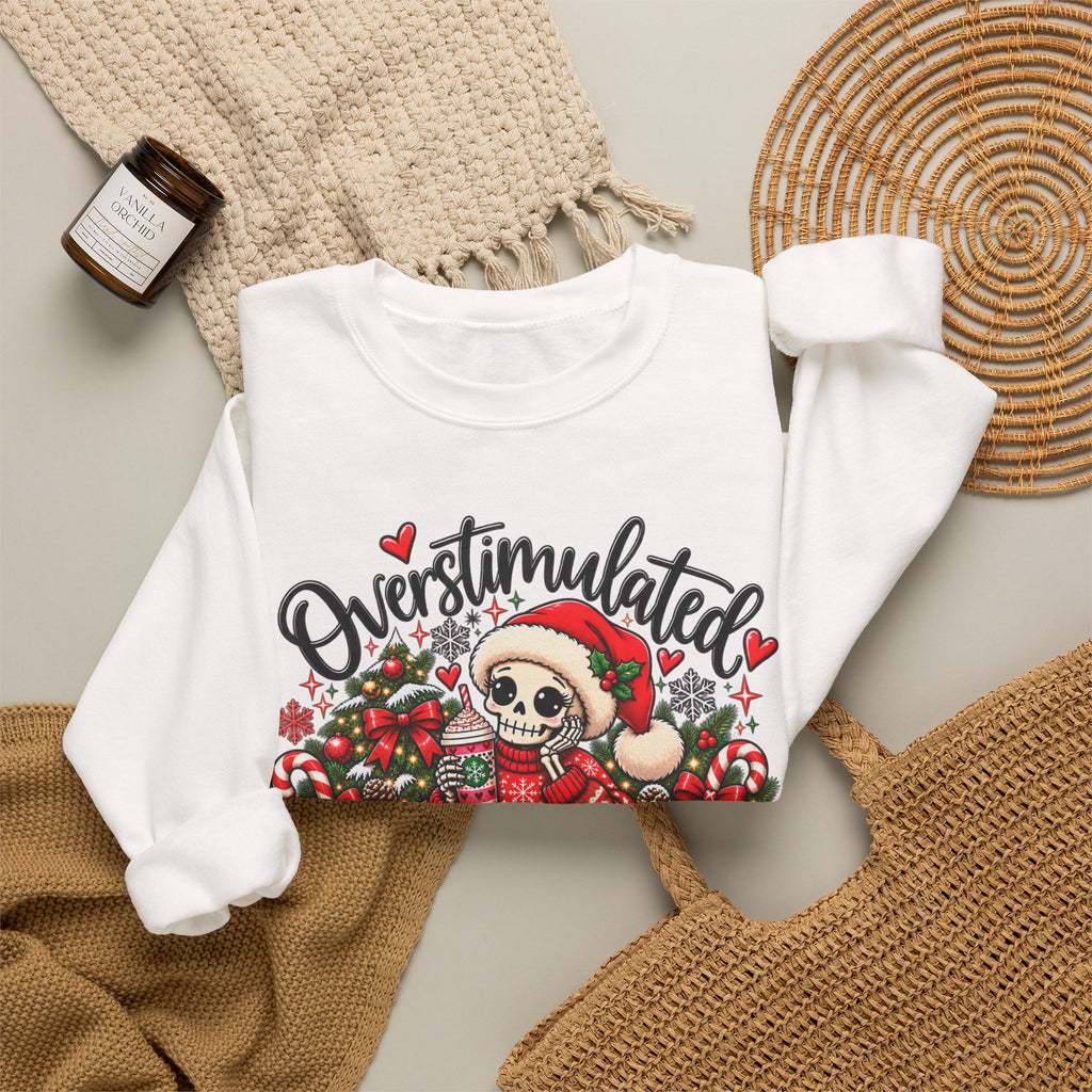 Overstimulated but still festive- Christmas Sweatshirt