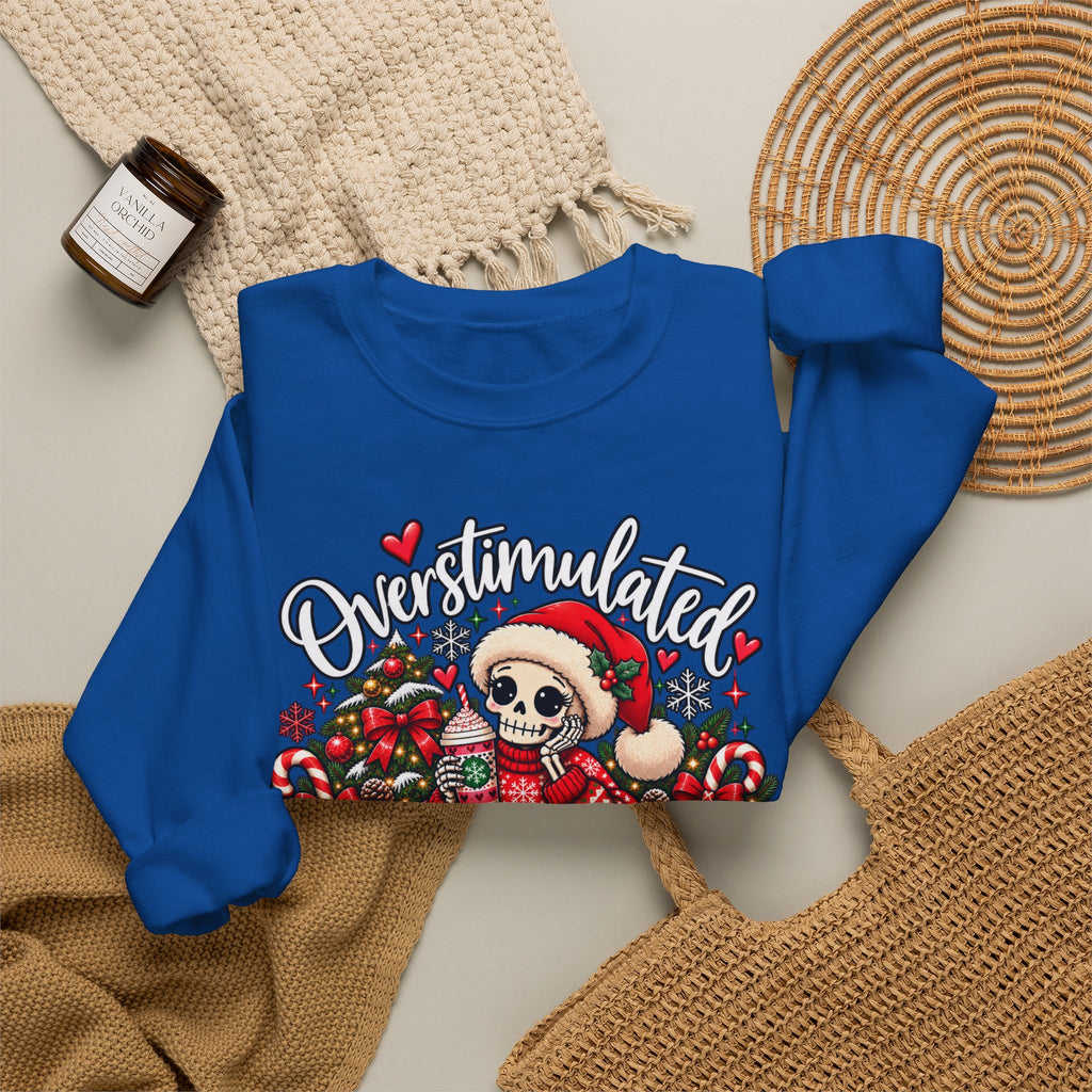 Overstimulated but still festive- Christmas Sweatshirt