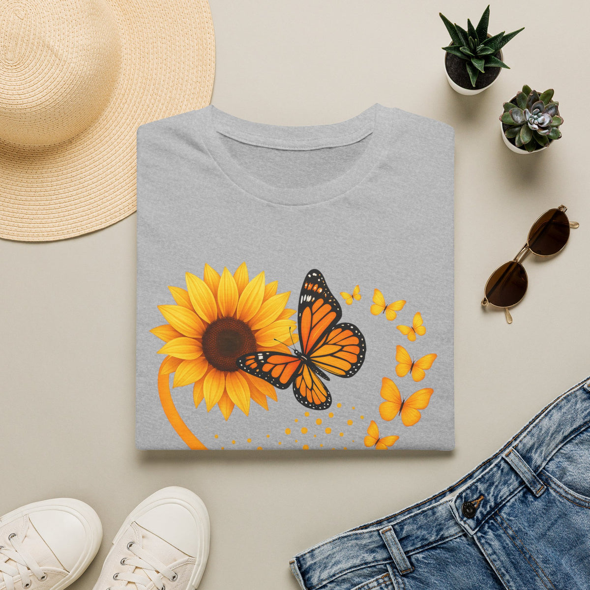 Sunflower T-Shirt — Heart Floral Nature Tee