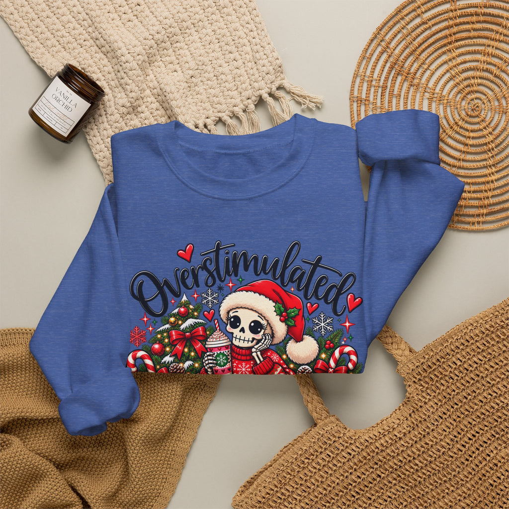 Overstimulated but still festive- Christmas Sweatshirt