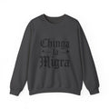 Crewneck Sweatshirt — "Chinga la Migra" Graphic (Back: F**k ICE Hand Illustration)
