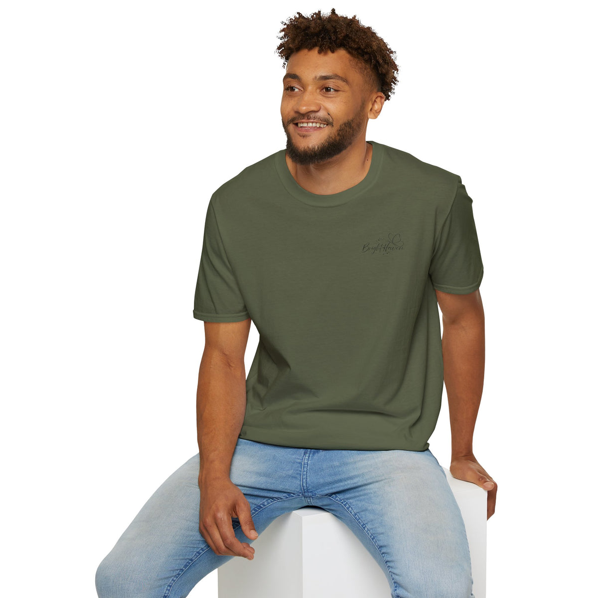 "Overstimulated But Still Festive" Holiday T-Shirt (Back)