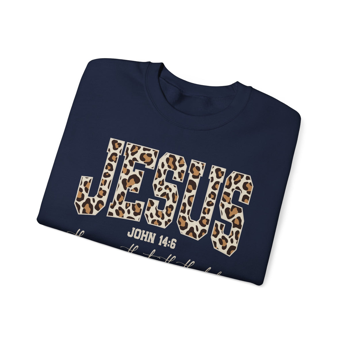 JESUS Leopard Print Crewneck