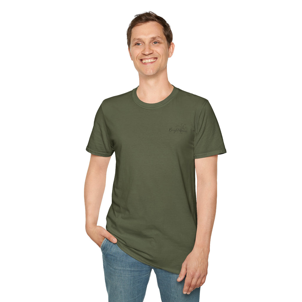 "Overstimulated But Still Festive" Holiday T-Shirt (Back)