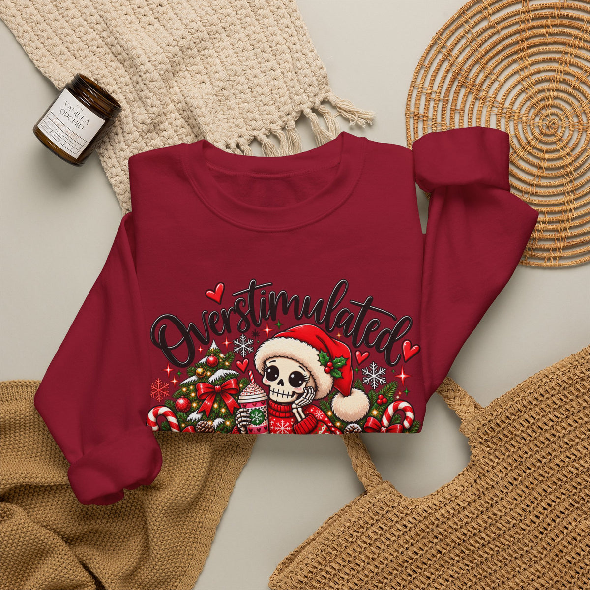 Overstimulated but still festive- Christmas Sweatshirt