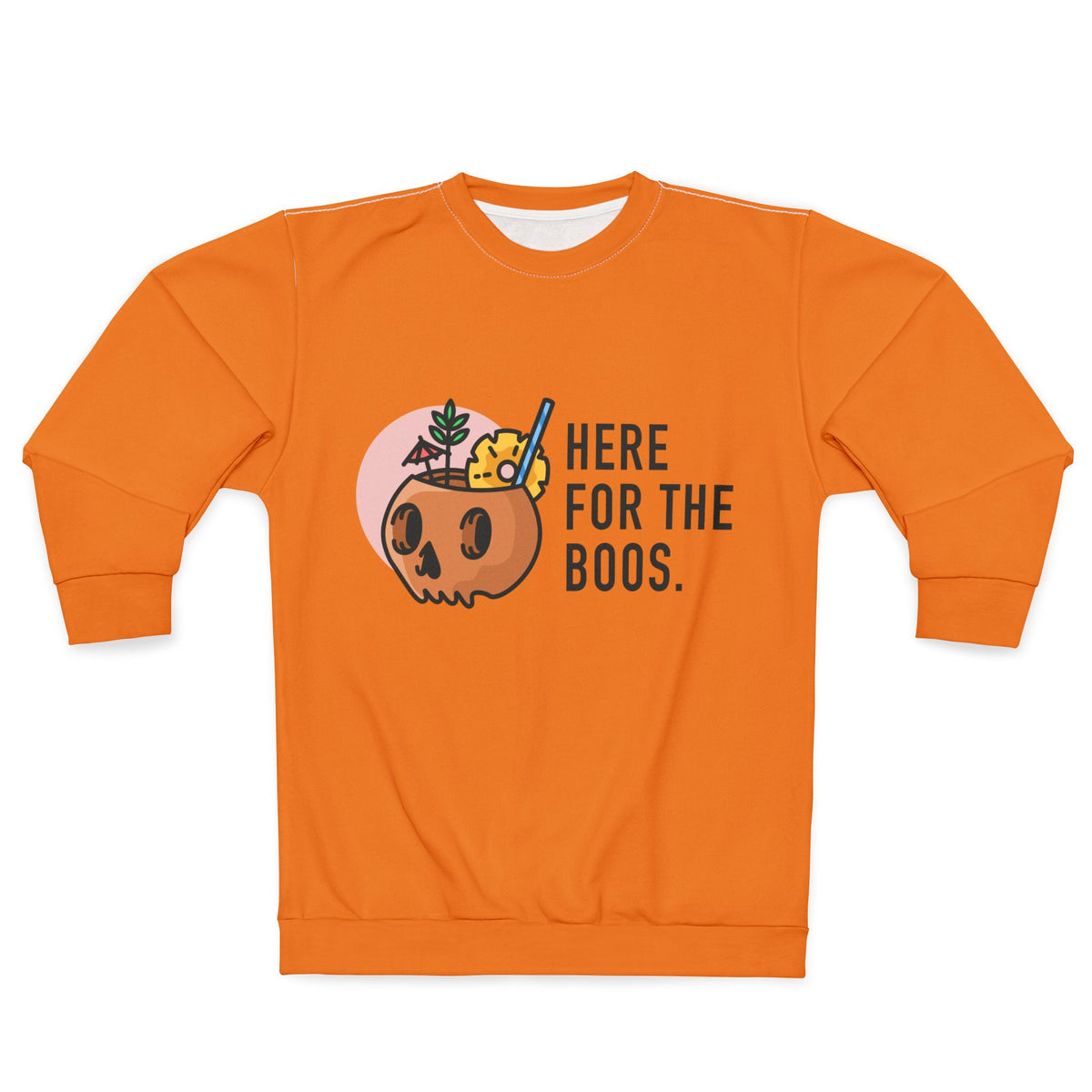 Halloween Sweatshirt - "Here For The Boos" Pumpkin Candy Crewneck