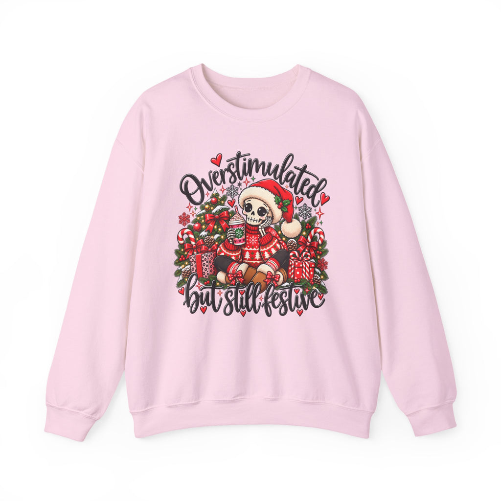 Overstimulated but still festive- Christmas Sweatshirt