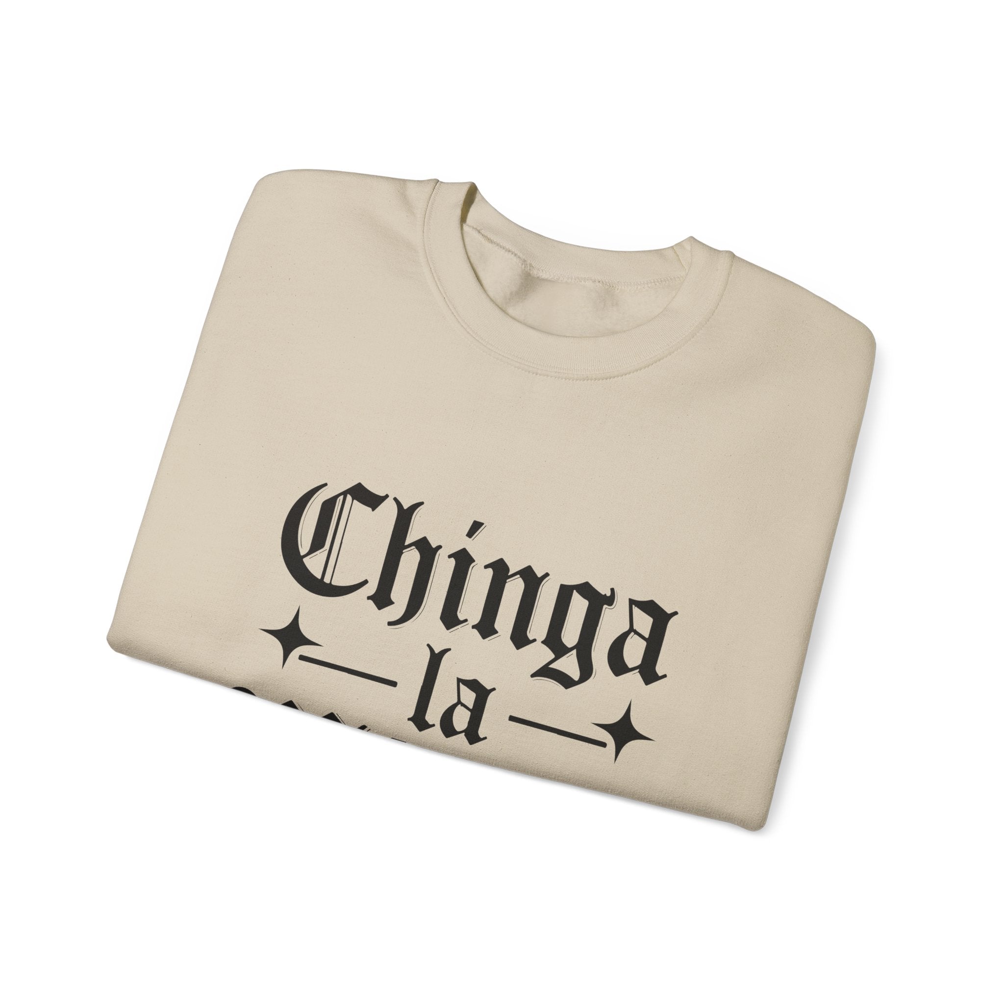Crewneck Sweatshirt — "Chinga la Migra" Graphic (Back: F**k ICE Hand Illustration)